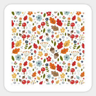 Fall Autumn Woodland Floral Sticker